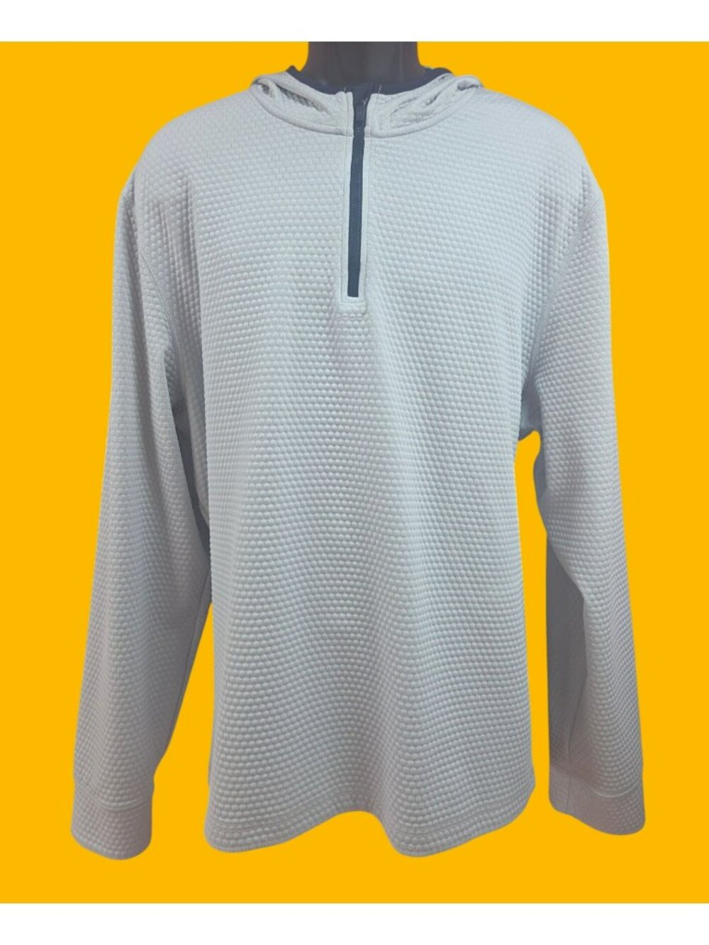 Southern Tide Mens Gray Waffle Texture Hooded Pullover XXL